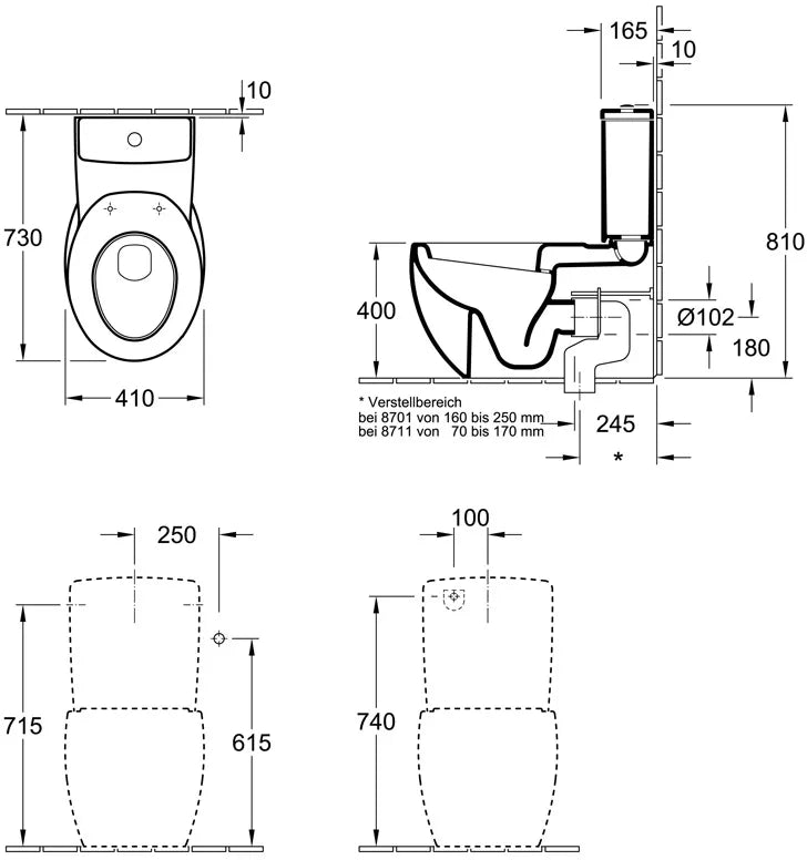 VILLEROY & BOCH - AVEO - INODORO 2PZAS - BLANCO