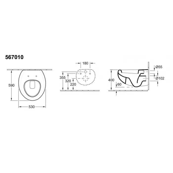 VILLEROY & BOCH - PURE STONE - INODORO SUSPENDIDO - BLANCO